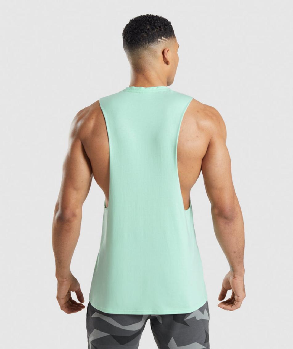 Podkoszulki Męskie Gymshark Critical Drop Arm Niebieskie | PL 4050GSO